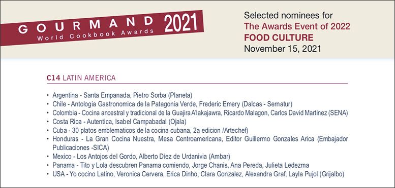 Libro "Los Antojos del Gordo" Nominado a premio "The Awards Event of 2022